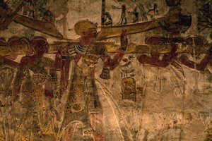Bas-relieff fra tempelet til Derr, Nedre Nubia, Egypt, egyptisk sivilisasjon, New Kingdom, Dynasty XIX
