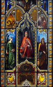 Dantes triumf (1851), glassmaleri av Giuseppe Bertini (1825-1898), Poldi Pezzoli-museet, Milano, Lombardia, Italia