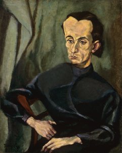 Portrett av Lajos Kassak (1887-1967), av Tihanyi, Lajos (1885-1938). Olje på lerret av Lajos Tihanyi