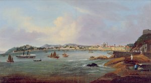 Havn i Macao, Kina, ca. 1855 (olje på lerret) av Lam Qua (attr. to)