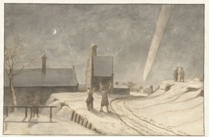 Halestjerne over Alkmaar, 1681 av Lambert Doomer