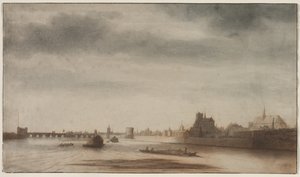 Utsikt over Orléans fra Loire, ca. 1670. av Lambert Doomer