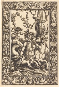 Mytologisk marint emne av Lambert Hopfer after Nicoletto da Modena