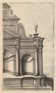 Delvis utsikt over et monument [Templum of Mercury] fra serien 