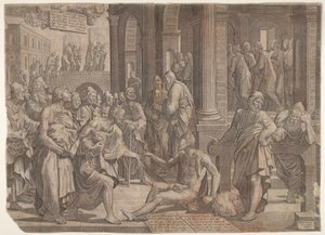 Saint John and Saint Peter Healing the Cripple, 1553. av Lambert Suavius
