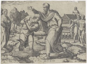Dåp av den etiopiske evnukken av Filip Scener fra Apostlenes gjerninger (serietittel) av Lambertus Suavius (attributed to)