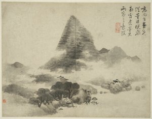 Landskap i stil med eldgamle mestere: etter Gao Shangshu, etter Dong Yuan (aktiv 937-975) og Ju Ran, og senere i stil med Mi Fu (1051_-1107)