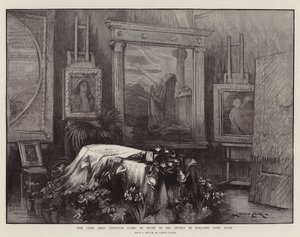 The Late Lord Leighton ligger i staten i sitt studio i Holland Park Road