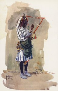 Folket i Egypt: Dansende neger, Abde Rakes (fargelitografi)