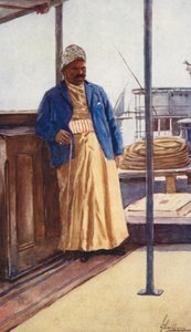 Folket i Egypt: Dragoman, Terguman (fargelitografi) av Lance Thackeray