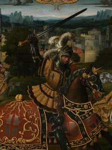 Detalj av legenden om St. George (olje på panel) av Lancelot (school of) Blondeel