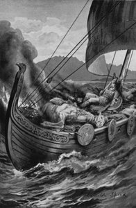En vikings begravelse (litho)