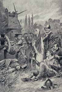 Sir Philip Sidney i slaget ved Zutphen (litho) av Lancelot Speed