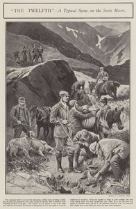"The Twelth" - a typical scene on the Scots Moors (litho) av Lancelot Speed