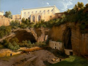 Utsikt over en villa, Pizzofalcone, Napoli, ca. 1819.