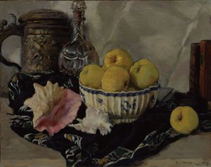 Stilleben. Skjell og epler, 1917