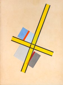 Gult kors Q VII av Laszlo Moholy Nagy