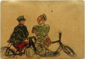 Uten tittel (snakker med syklister) av Laszlo Moholy-Nagy