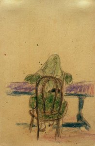 Uten tittel (jente sitter ved bordet, bakfra) av Laszlo Moholy Nagy