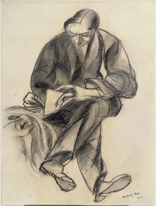 Sittende figurlesning, 1919 av Laszlo Moholy Nagy