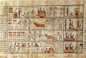 Landbruksscener, detalj fra The Book of the Dead of Tsekhons (papyrus)
