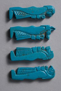 Amuletter av de fire sønnene til Horus, sendynastisk periode (fajanse)