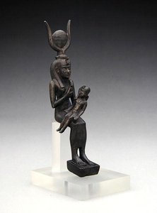 Isis med Harpokrates, 7.–4. århundre f.Kr. (bronse) av Late Period Egyptian
