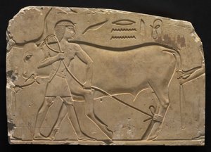 Menn som fester en okse, 667-647 f.Kr av Late Period Egyptian