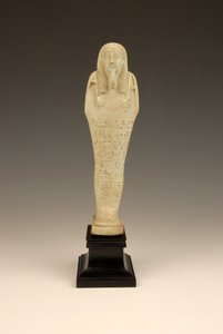 Shabti av Imhotep, 380-342 f.Kr. (fajanse og grønn glasur)