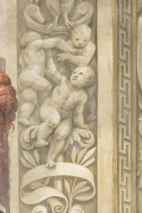 Putti, dekorasjoner rundt vinduene (fresco)