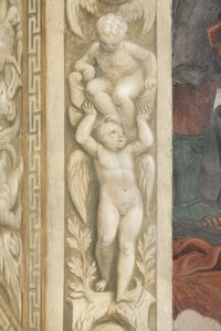 Putti, dekorasjoner rundt vinduene (fresco)