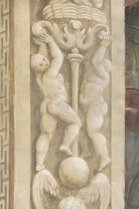 Putti, dekorasjoner rundt vinduene (fresco)