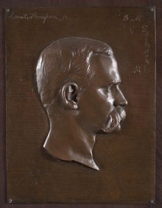 Portrettrelieff av Dr. Stimson, ca. 1880 (bronse) av Launt Thompson