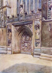 Bath Abbey, West Door (farge litho)