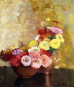 Zinnias og kobber av Laura Coombs Hills