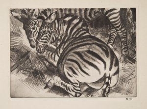 Zebraer, pub. 1930. av Laura Knight