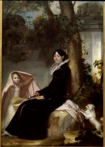 Portrett av Madame Junot, hertuginne av Abrantes, med datteren Valentine Portrait of Laure Permon (1784-1838), kone til general Junot og fransk romanforfatter. Maleri av Domenico Pellegrini (1759-1840) Dim. 1,45 x 2,35 m Bordeaux. Museum of Fine Arts av Laure Junot Abrantes
