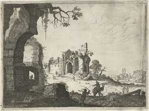 To ruiner i et landskap Landskap med gamle romerske bygninger (serietittel)