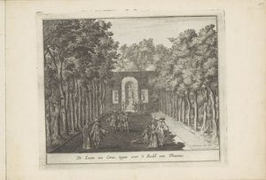 Avenue og statue av Ceres i hagene til Het Loo-palasset Laan na Ceres, overfor statuen av Phaunus (tittel på objekt) Dutch Field Splendor, Of