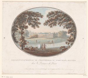 Utsikt over Sir William Portmans landsted på Bryanston Bryanston, Chateau de l