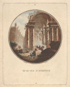 Ruinene av Athen med en hvelvet portiko, ca. 1770-1808.
