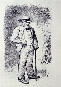 Portrett av Louis Pasteur (1822-1895) i hans eiendom i Villeneuve-l'Etang (Villeneuve l'Etang) i Marnes-la-Coquette (Marnes la Coquette) i Seine-et-Oise (Seine et Oise). Skisse av Laurent Gsell (1860-1944). DR av Laurent Lucien Gsell