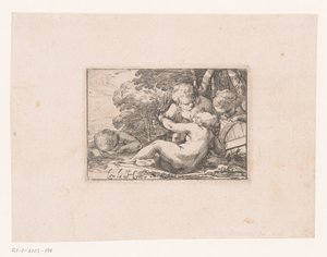 Bacchanal med full putti av Laurent de La Hire