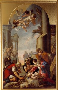 Hyrdenes tilbedelse, maleri av Laurent de la Hyre (Laurent de la Hire av Laurent de la Hyre