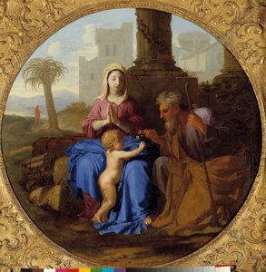 Jomfru og barn med Saint Joseph-maleri av Laurent de La Hyre (1606-1656) av Laurent de la Hyre