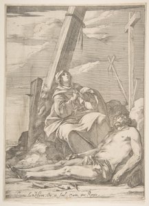 Kristus og jomfruen ved foten av korset. av Laurent de la Hyre