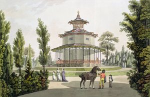 Utsikt over det kinesiske sommerhuset, Palace of Lichtenstein ved Eisgrub, gravert av Johann Ziegler (ca. 1750-c. 1812), 1792 av Laurenz Janscha
