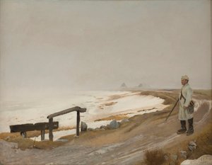 Tåket vinterdag. Karrebæksminde av Laurits Andersen Ring