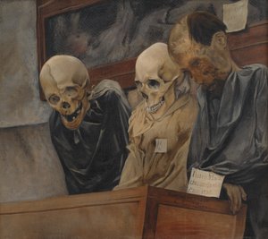 Tre hodeskaller fra Catacombe dei Cappuccini i Palermo, 1894.