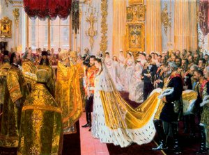 Bryllupet til tsar Nicholas II og prinsesse Alix av Hessen-Darmstadt 26. november 1894.